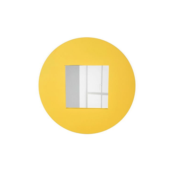 Elegant Framed Mirror and Drawer Set - Yellow
