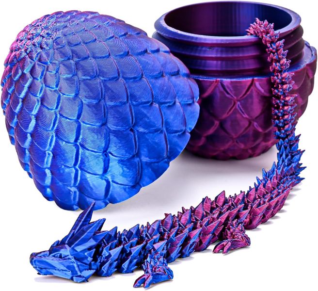 3D Printed Dragon Egg, Articulated Crystal Dragon Eggs with Dragon Inside