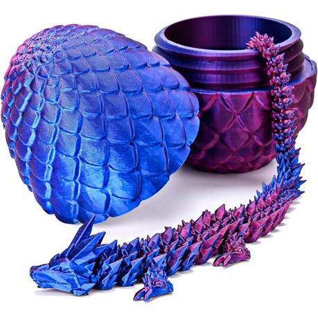 3D Printed Dragon Egg, Articulated Crystal Dragon Eggs with Dragon Inside Image