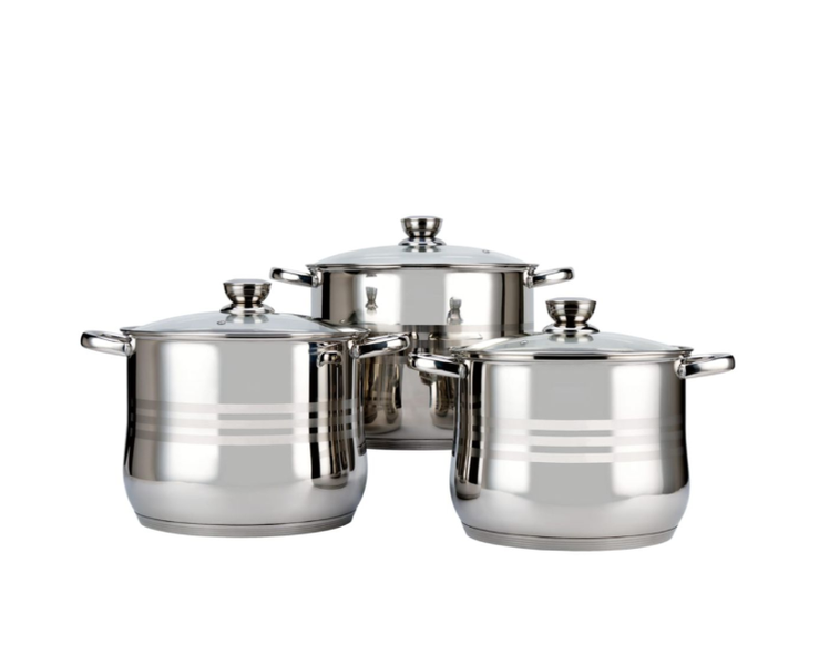 6 Piece with Stainless Steel Lids DL x1