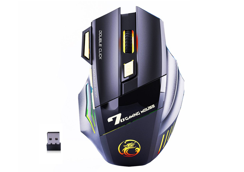 iMICE GW-X7 Rechargeable RGB Wireless Gaming Mouse - 3200 DPI, 7 Buttons