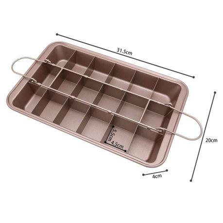 Brownie Pan with Dividers Nonstick Brownie Pans and Cutters, Make 18  Pre-cut Brownies at Once Perfect Individual Brownie Baking Pan 