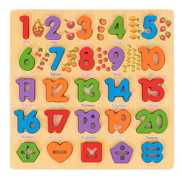27-Pieces Numbers and Mathematical Symbols Wooden Puzzle YG-24