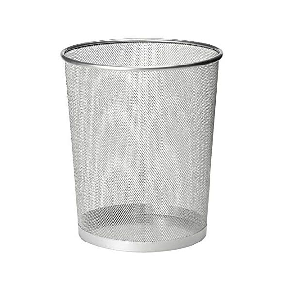 Wire Mesh Metal Round Waste Bins (Set of 4) Silver