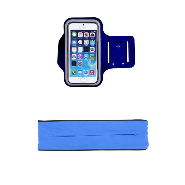 Running Arm Band &amp;Belt Phone Pouch Blue Medium