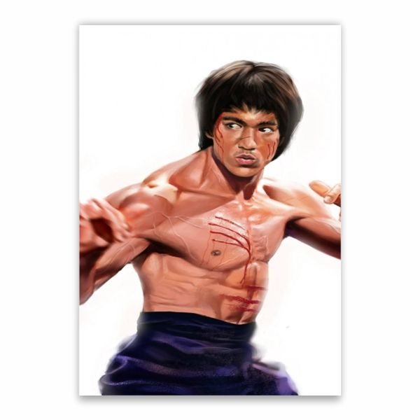 Bruce Lee Fighting In Action Poster - A1