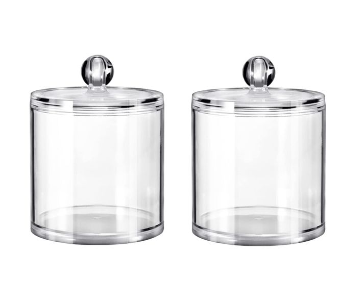 Bathroom Vanity Storage Organizer Canister Holder Apothecary - Set of 2