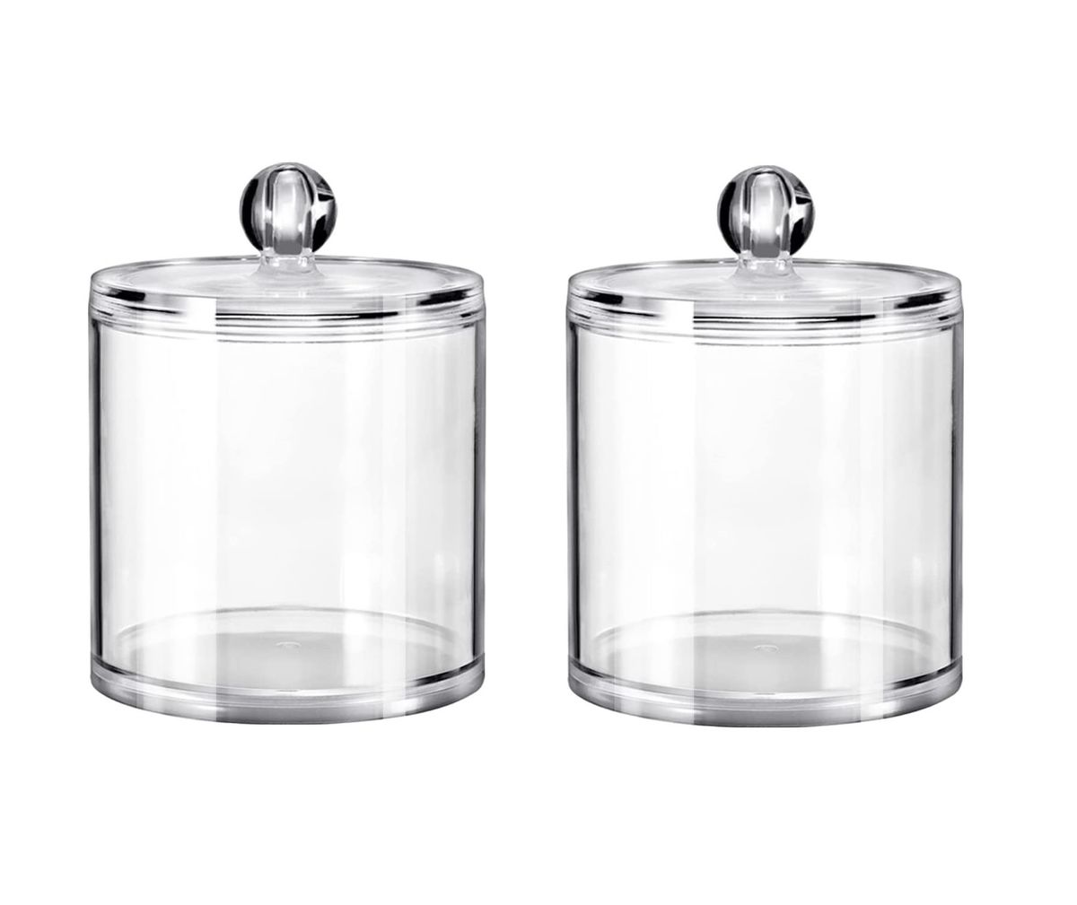 Bathroom Vanity Storage Organizer Canister Holder Apothecary - Set of 2 ...