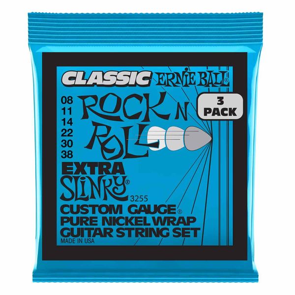 Ernie Ball 3255 - Extra Slinky Classic Electric Guitar Strings - Pack of 3