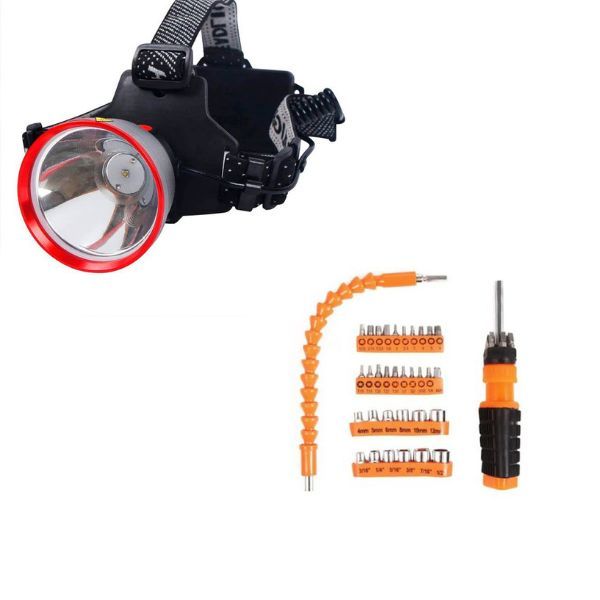 Intelligent Headlamp &amp; 43iece Screwdriver Bit Set