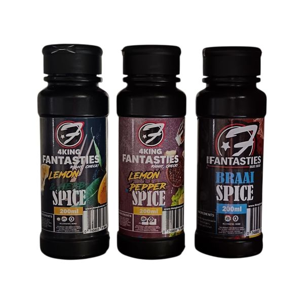 4King Fantasties Mix Pack - Lemon Pepper/Lemon Herb/Braai Spice 3 x 200ml