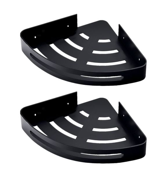 2 Bathroom/Kitchen Wall Mount Shelves - Black