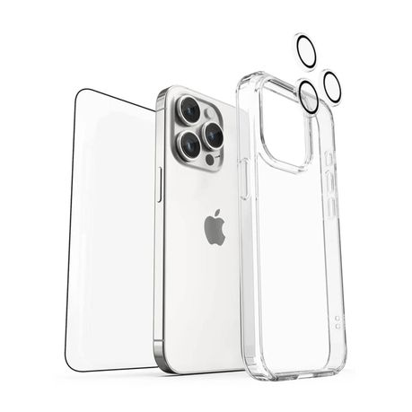 3in1 Clear Case +Tempered Glass+Camera Lens Protector compatible with Iphone 16 Pro Max Image