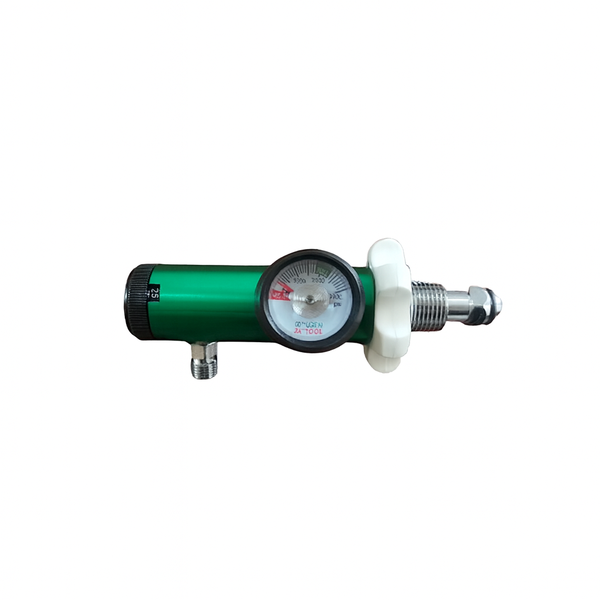 Oxygen Bullnose Regulator 0-25 L/min (12 Steps), Single Gauge