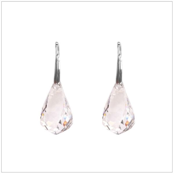 K Crystals Swarovski Element Helix Earrings, Silver Shasow