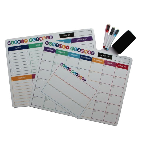 Nerdy Admin - Magnetic Dry Erase Calendar and Weekly and Daily Planner Set