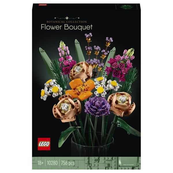 LEGO® Icons Flower Bouquet 10280 Building Blocks Toy Set; Flowers Botanical Collection (756 Pieces)