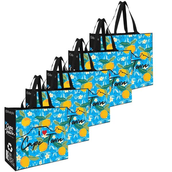 SA Summer Reusable Laminated Shopping Bag - 5 Pack - 110GSM, 28L