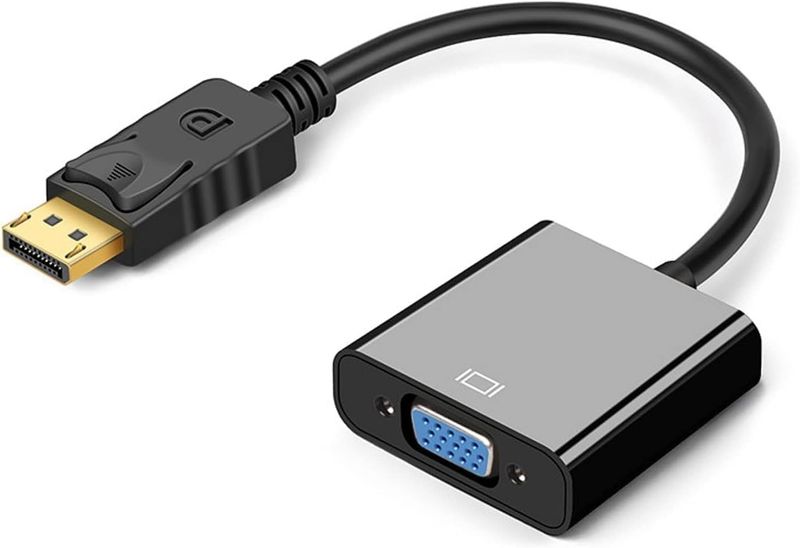 DisplayPort to VGA Adapter - 1080P HD Video Converter Cable By GD