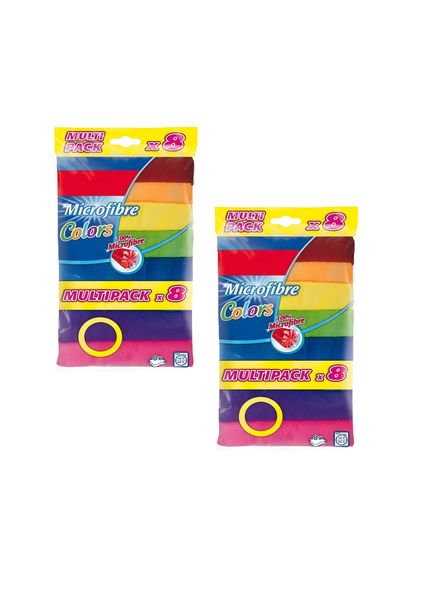 2 Pack 8 Piece Microfibre Cleaning Cloths for Home, Car &amp; Kitchen