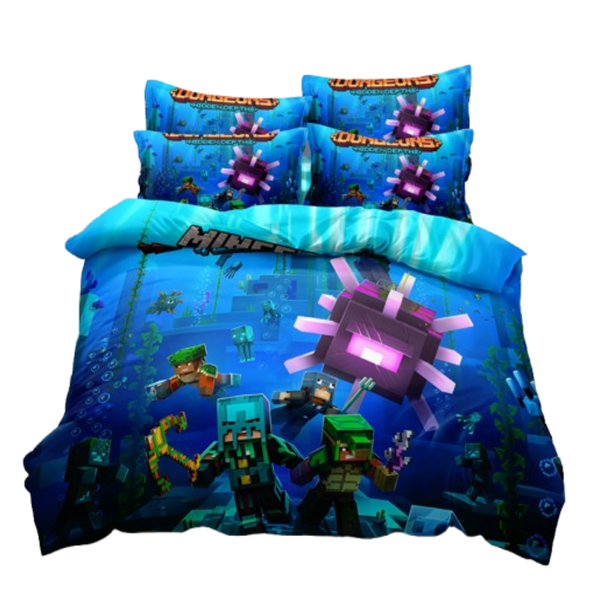 Linen Boutique - Kids Duvet Cover Set-Minecraft Hidden Depths