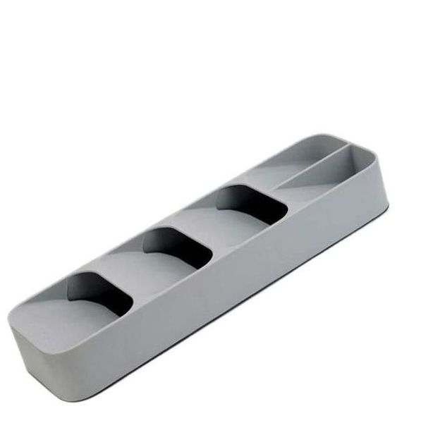 Smart Kitchen Cutlery Drawer Organizer Spoon Fork Storage Tray-Grey