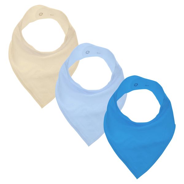 GingerBaby - Luxury Bandana Dribble Bib - Yellow, Light Blue &amp; Blue