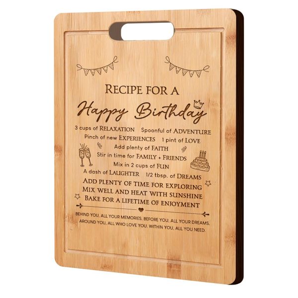 Bamboo-Made Laser Engraved Birthday Presents Chopping Board Birthday Gifts