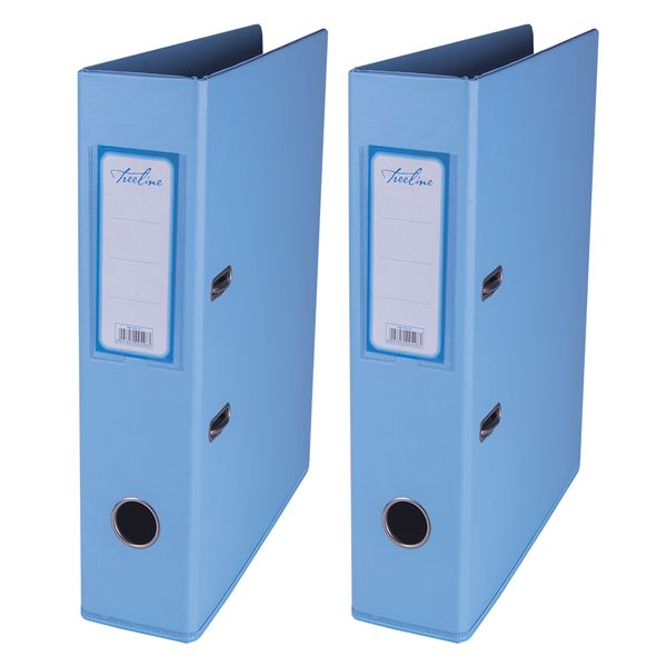 Treeline PVC 70 A4 PVC Lever Arch File - Sky Blue - Pack of 2