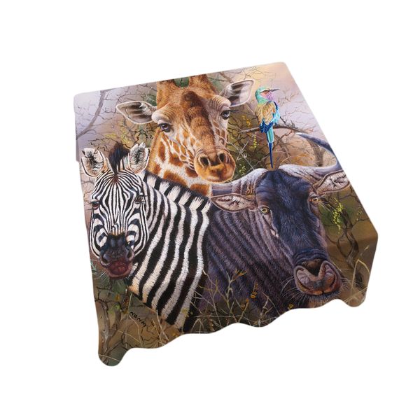The Plains Giraffe By Delene Lambert Square Tablecloth