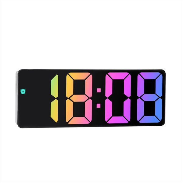 Led Large-Character Electronic Clock Bedside Alarm Clock Black