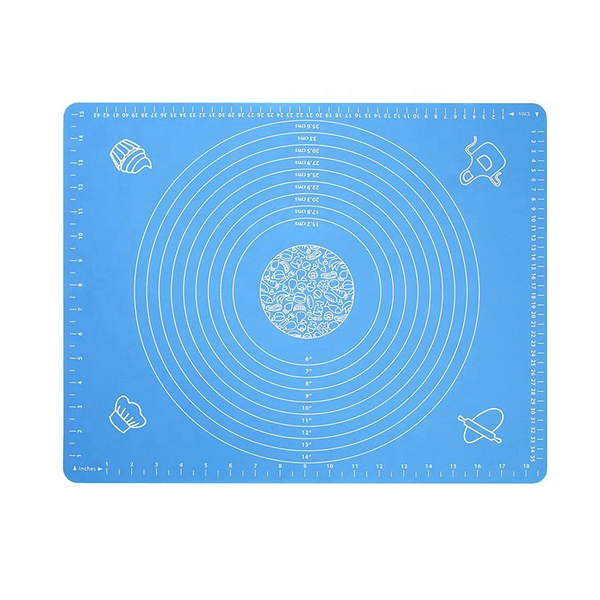 Silicone Kneading Baking Mat With Measurement Design - Blue