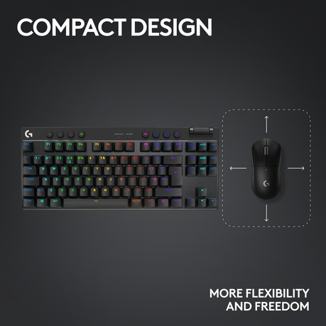 Logitech G PRO X TKL LIGHTSPEED Wireless Gaming Keyboard, Tactile Switches  (GX Brown), White - tenkeyless - backlit - Bluetooth