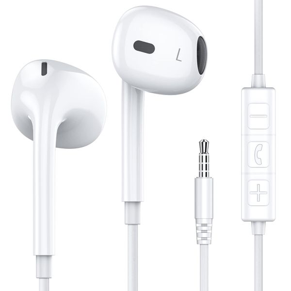 Wired Earbuds with Microphone, 3.5mm Jack in Ear Headphones with Microphone