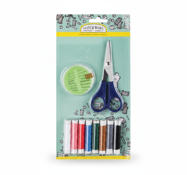 Stitch Worx 10 Piece Sewing Kit with Scissors, Needles and Threads - 2 Pack