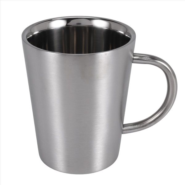 340 Ml Stainless Steel Copper Plated Double Layers Tea Mug Silver