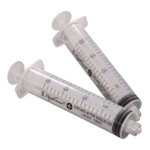 Healthease 20ml Luer Lock Tip Disposable Syringe - 2 Pack