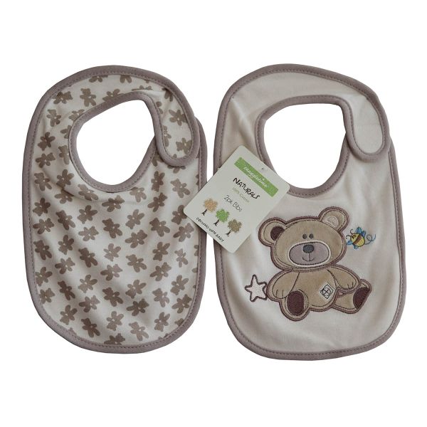 Snuggletime Deluxe Baby Bibs - 2-Pack - Naturals