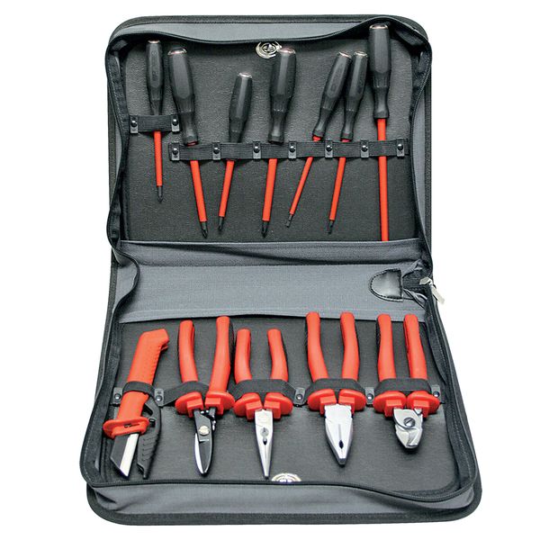Inter-cable Fully Equipped 14 Piece Tool Kit Imitation Leather Case