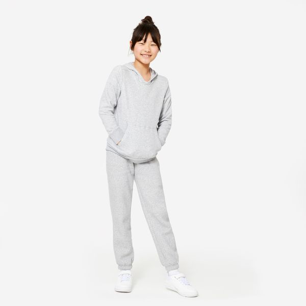 Domyos Kids' Hooded Sweatshirt - Light Grey