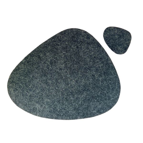 Pebble Placemat And Coaster Set - 8 Piece | Recycled PET Felt