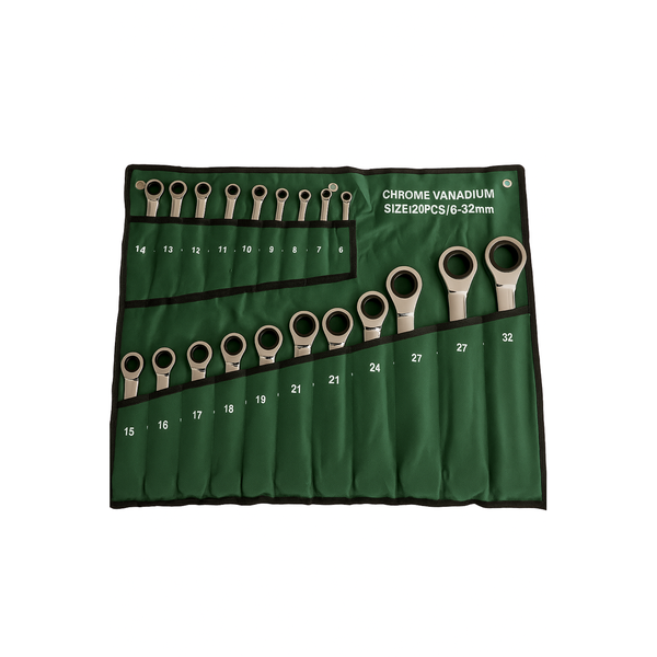 20Piece Ratchet Wrench Set - With Mirror, Tool Bag