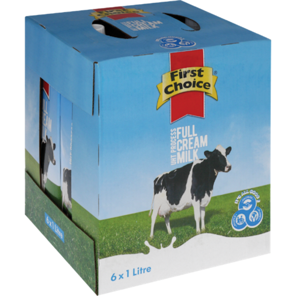 First Choice Full Cream Long Life Milk (6 x 1L) | Shop Today. Get it ...