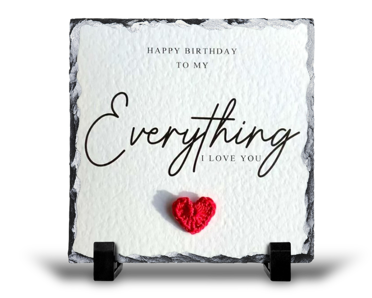 Happy Birthday To My Everything Boyfriend Girlfriend Gift Rock Slate