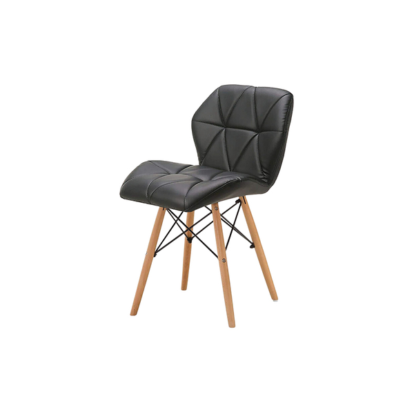 Modern Padded Dinging Chair With Solid Wooden Legs
