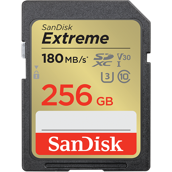SanDisk Extreme SD UHS I 256GB Card 100MB/s Read &amp; 60MB/s Write