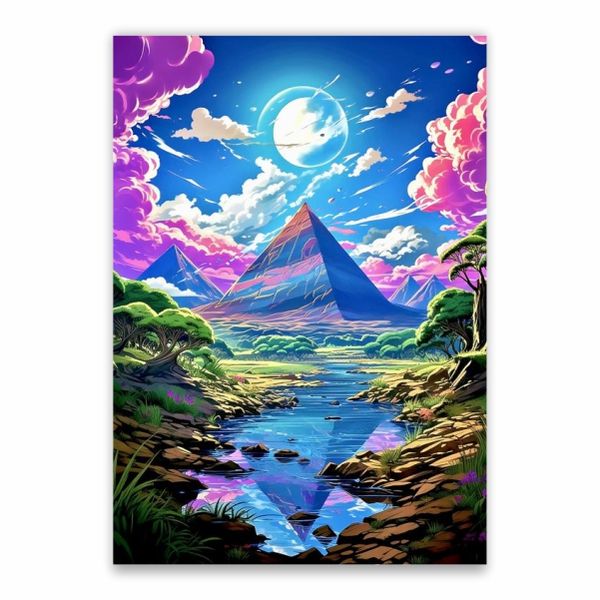 Pyramids African Savanna Poster - A1