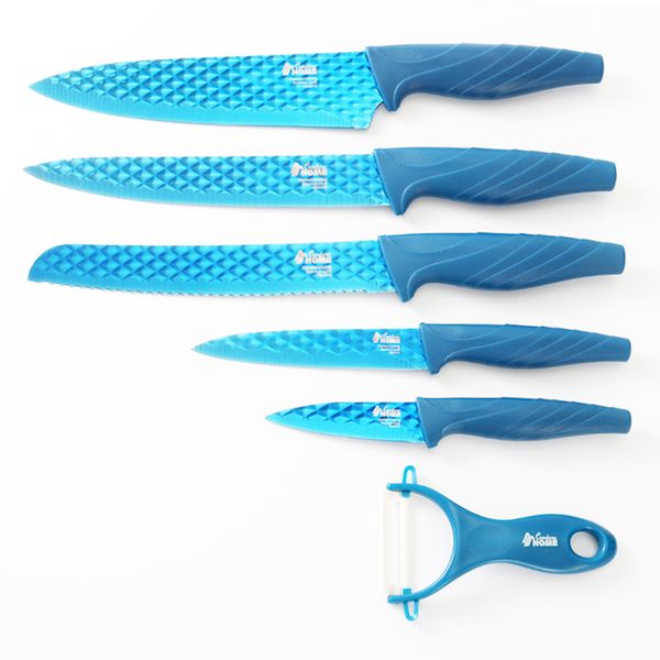 Blue Color 6 Piece Kitchen KNIFE SET - 311005