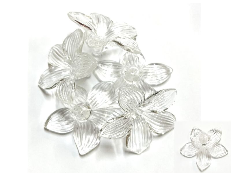 Bead Cool - Bead Flower Shape - 16pcs Transparent 26mm by 64mm