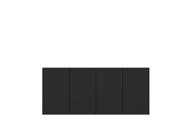 Palama All Black Buffet/Side-Board-Push-to-Open-Black